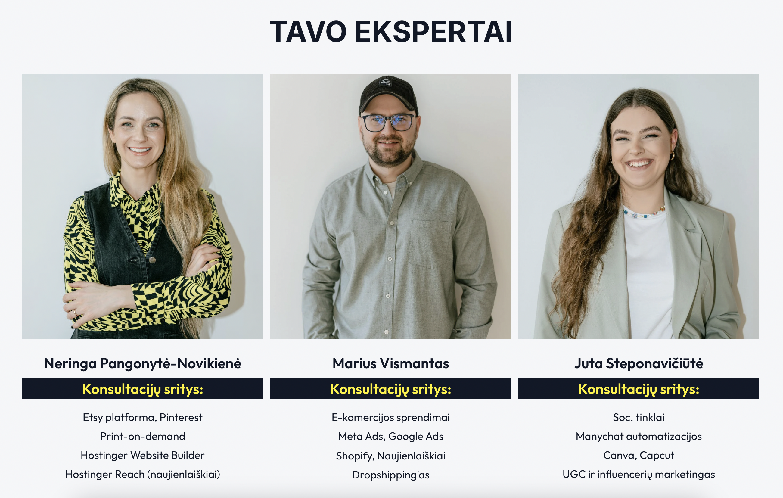 noriu daugiau lektoriai ekspertai verslo konsultacijos